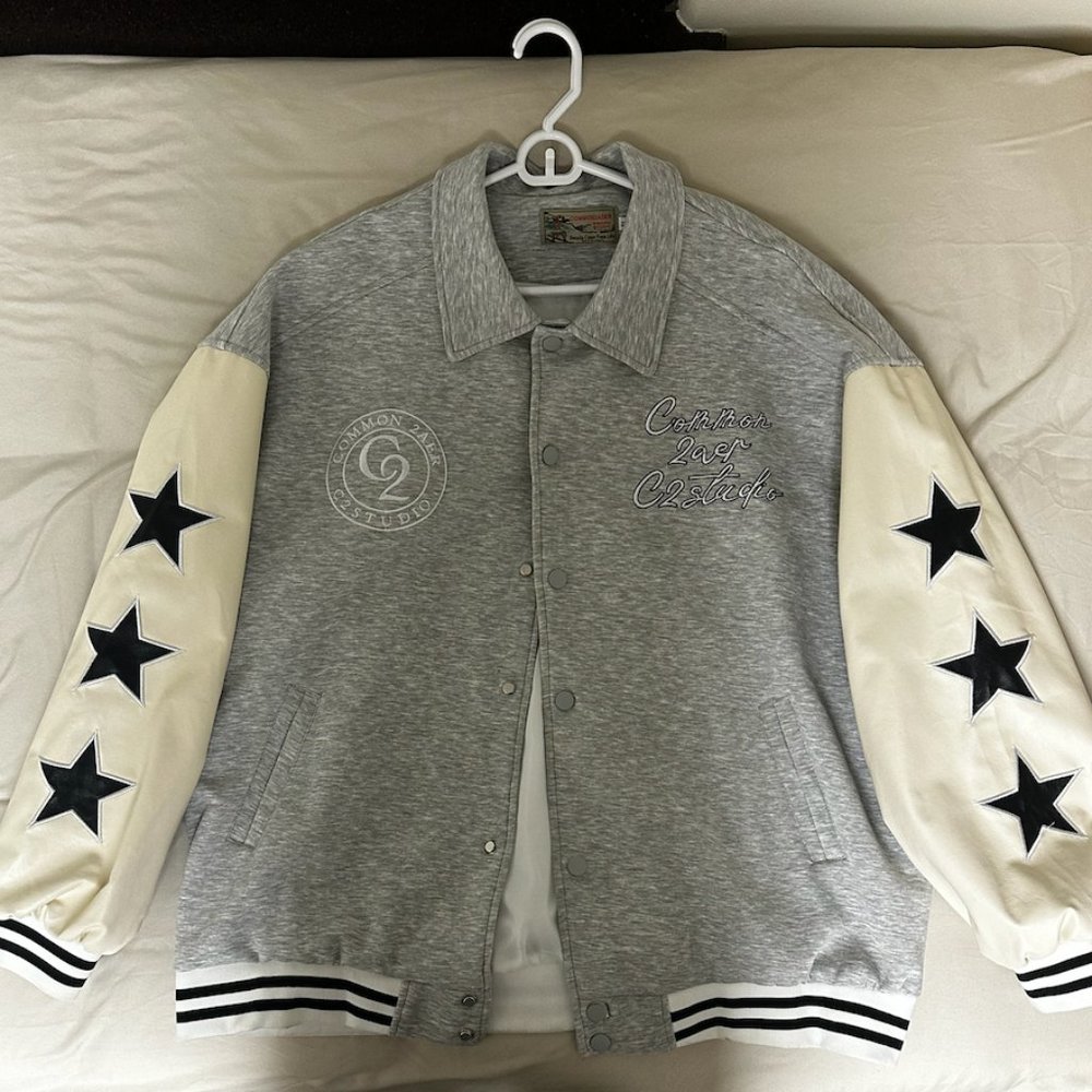 Grey stars Varsity Jacket